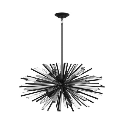 Palisades Avenue Pendant Light in Black (10-Light).