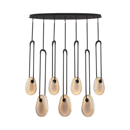Palmea LED Linear Pendant Light in Matte Black.