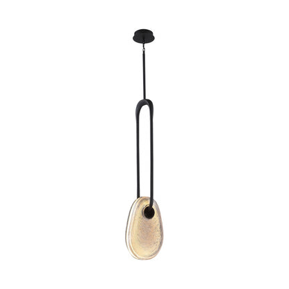 Palmea LED Pendant Light in Matte Black (13.5-Inch).