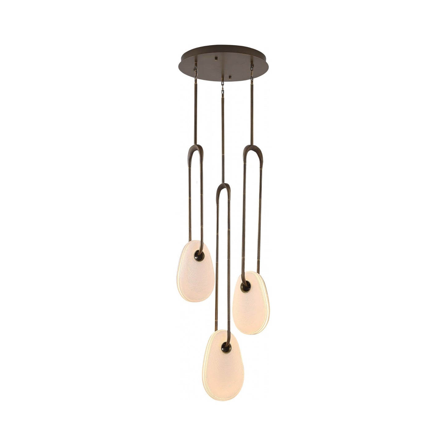 Palmea Multi Light LED Pendant Light in Aged Brass (3-Light).
