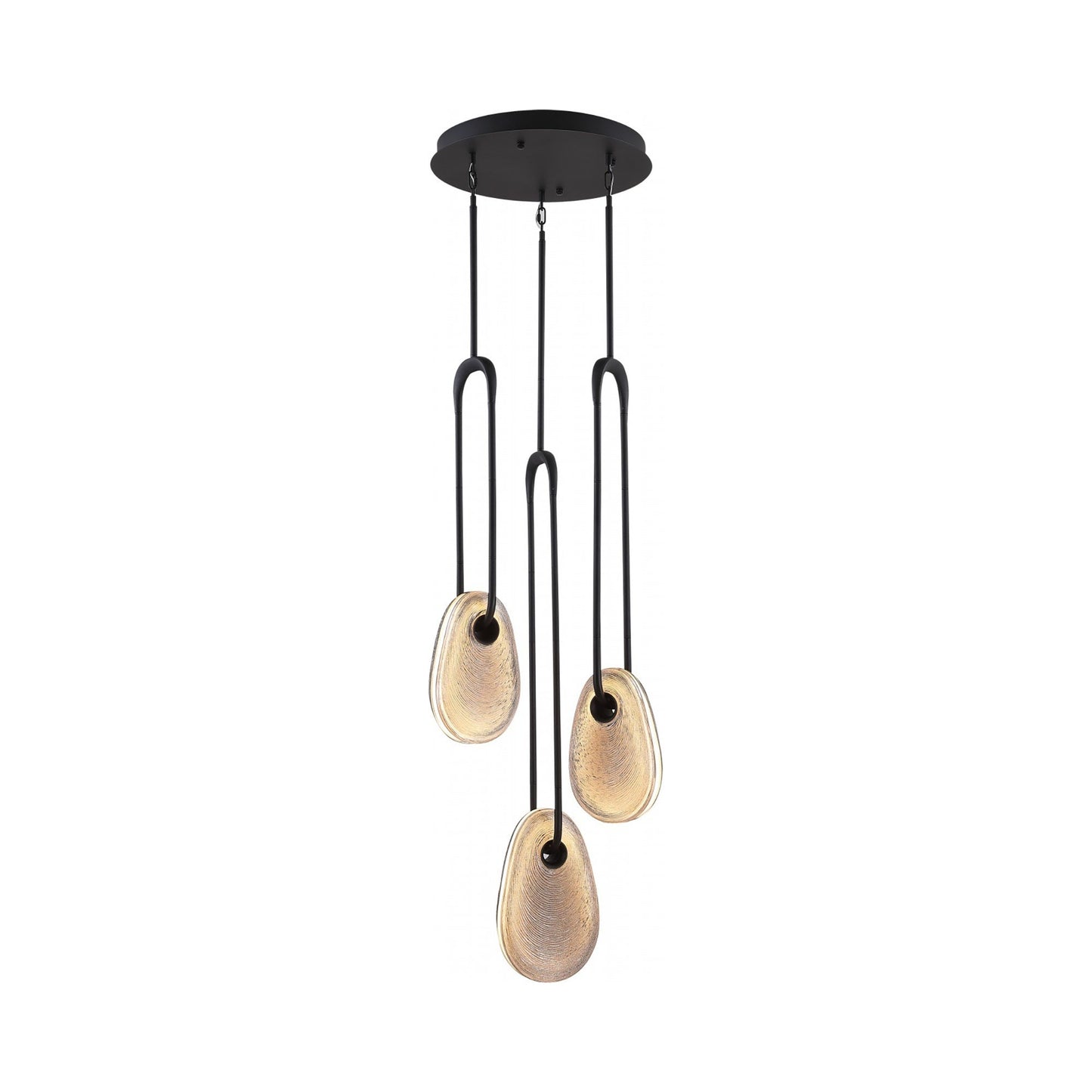 Palmea Multi Light LED Pendant Light in Matte Black (3-Light).