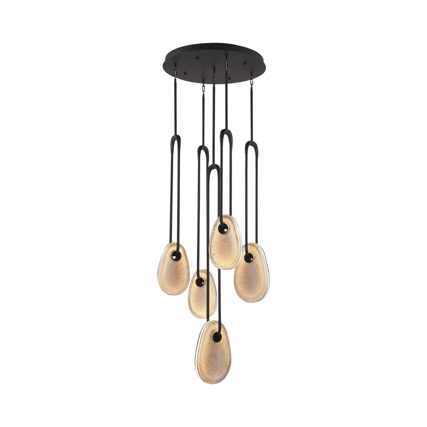 Palmea Multi Light LED Pendant Light in Matte Black (5-Light).