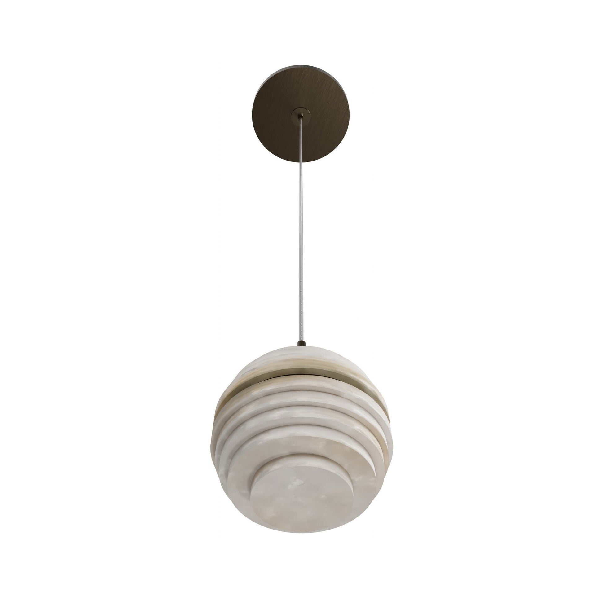 Sedona Round Ribbed Pendant Light in Detail.