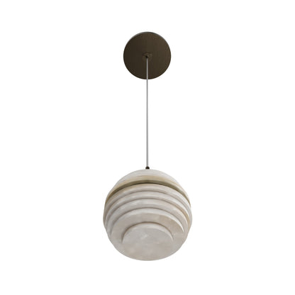 Sedona Round Ribbed Pendant Light in Detail.