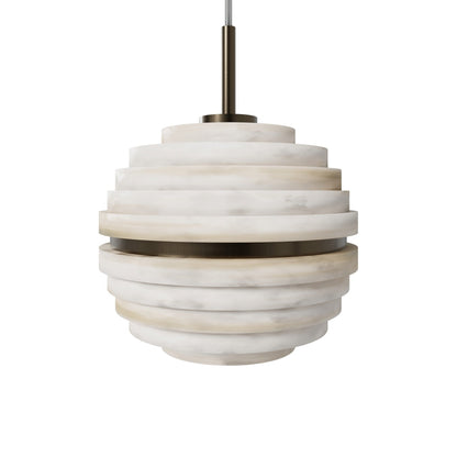 Sedona Round Ribbed Pendant Light in Detail.