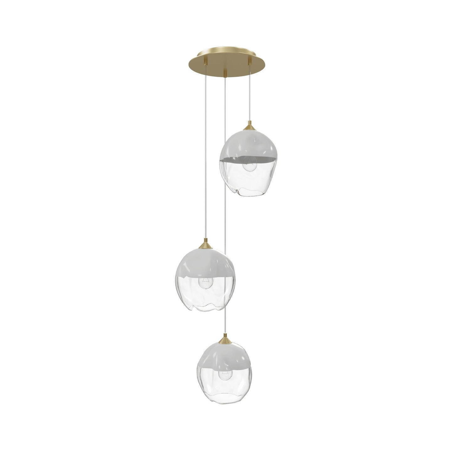 Sonoma Ave. Multi Light Pendant Light in Brushed Brass (3-Light).