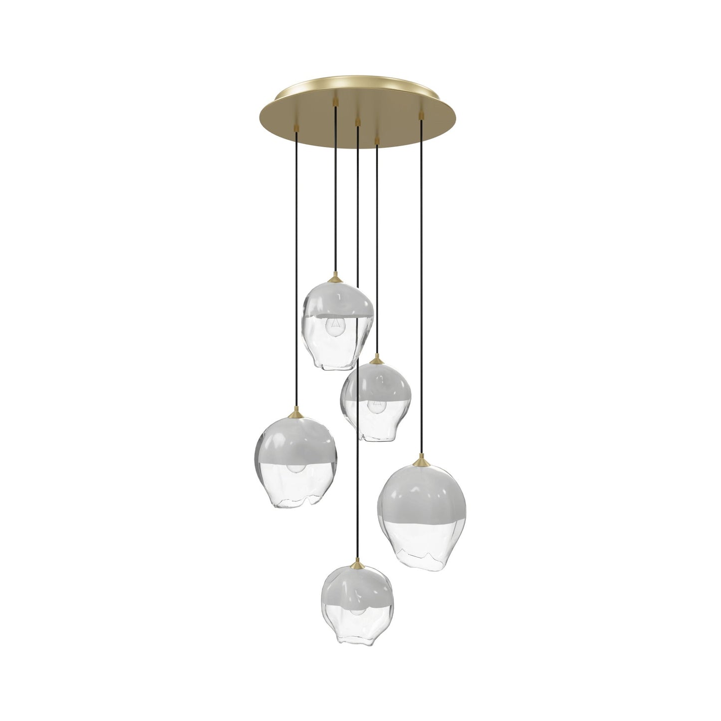 Sonoma Ave. Multi Light Pendant Light in Brushed Brass (5-Light).