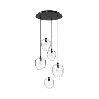 Sonoma Ave. Multi Light Pendant Light in Dark Bronze (5-Light).