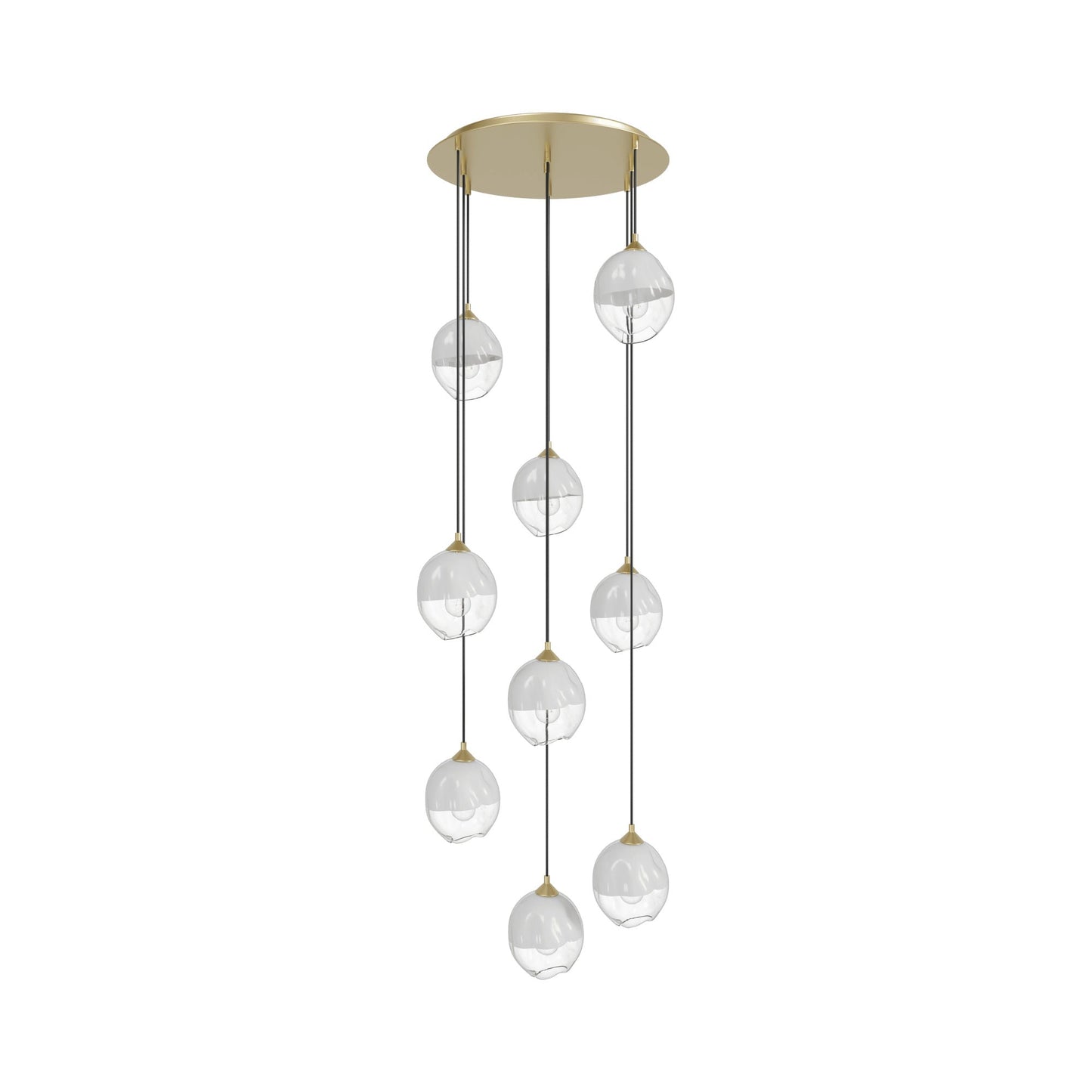 Sonoma Ave. Multi Light Pendant Light in Brushed Brass (9-Light).