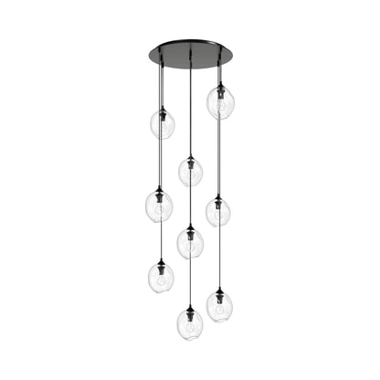 Sonoma Ave. Multi Light Pendant Light in Dark Bronze (9-Light).