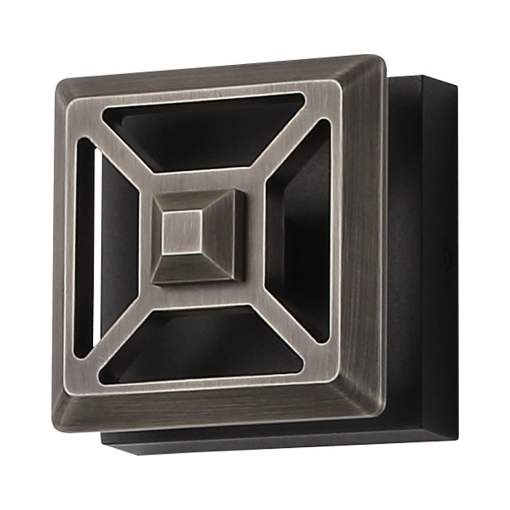 Avenue Square Grid Outdoor LED Wall Light in Detail.