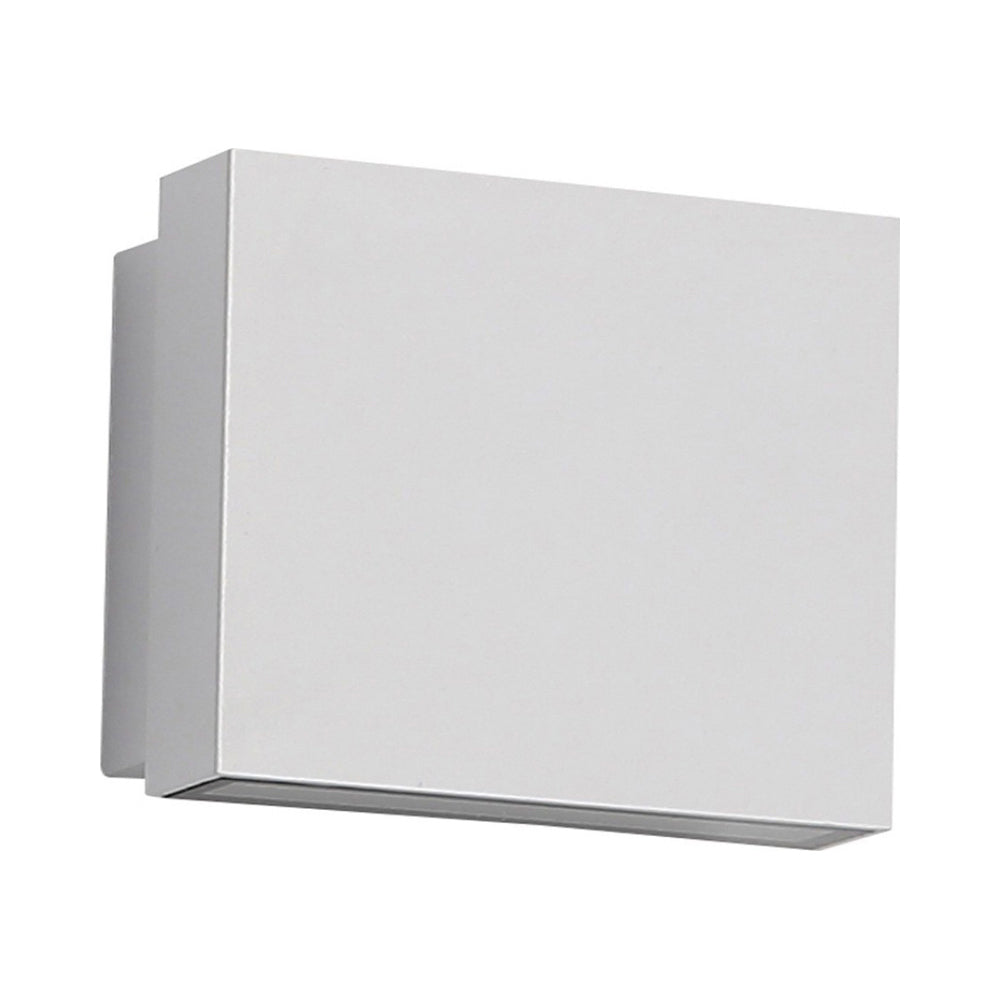 Avenue Square Outdoor LED Wall Light in White.