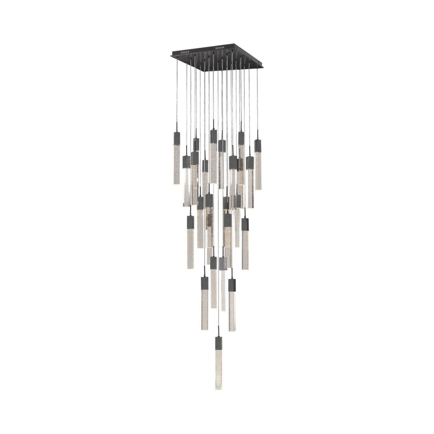 The Original Glacier Multi Light Pendant Light in Dark Bronze/Bubbled Crystal (25-Light).
