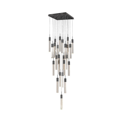 The Original Glacier Multi Light Pendant Light in Dark Bronze/Bubbled Crystal (25-Light).