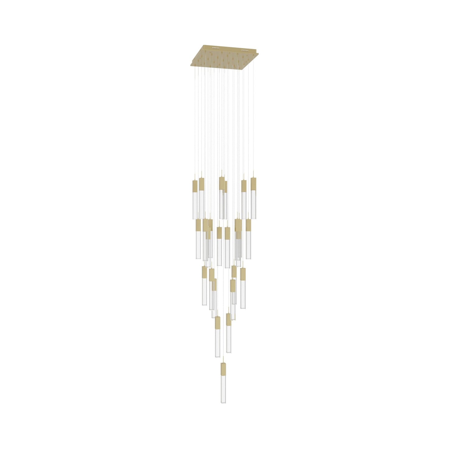 The Original Glacier Multi Light Pendant Light in Brushed Brass/Clear Crystal (25-Light).