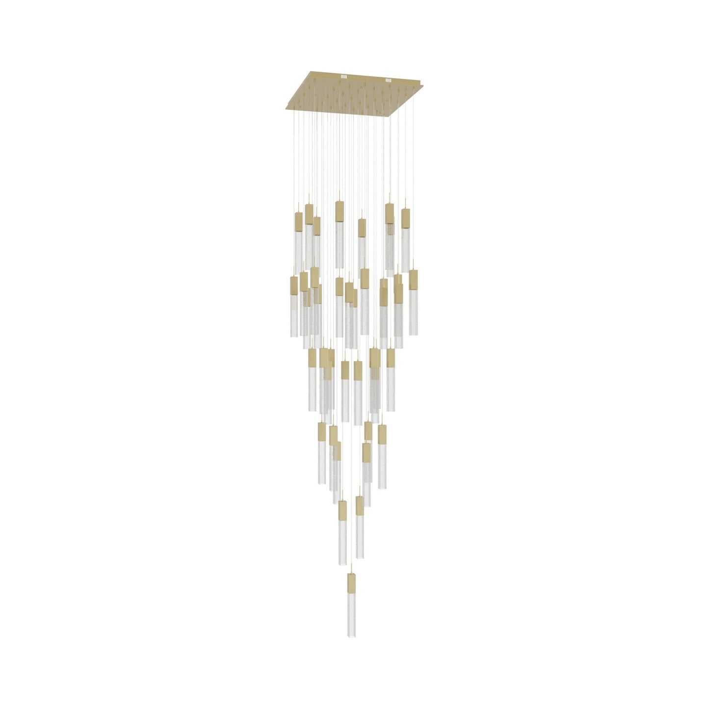 The Original Glacier Multi Light Pendant Light in Brushed Brass/Bubbled Crystal (41-Light).
