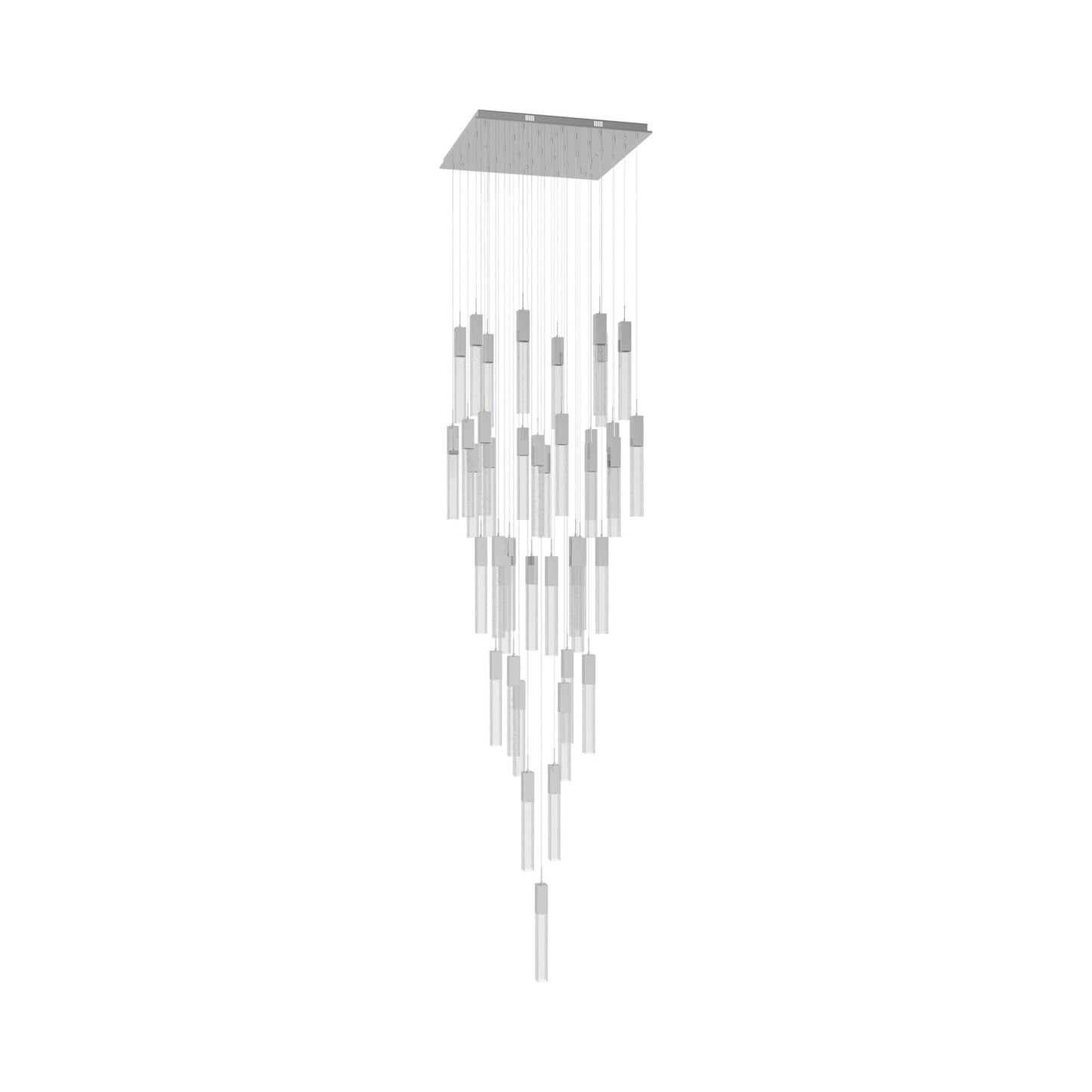 The Original Glacier Multi Light Pendant Light in Polished Chrome/Bubbled Crystal (41-Light).