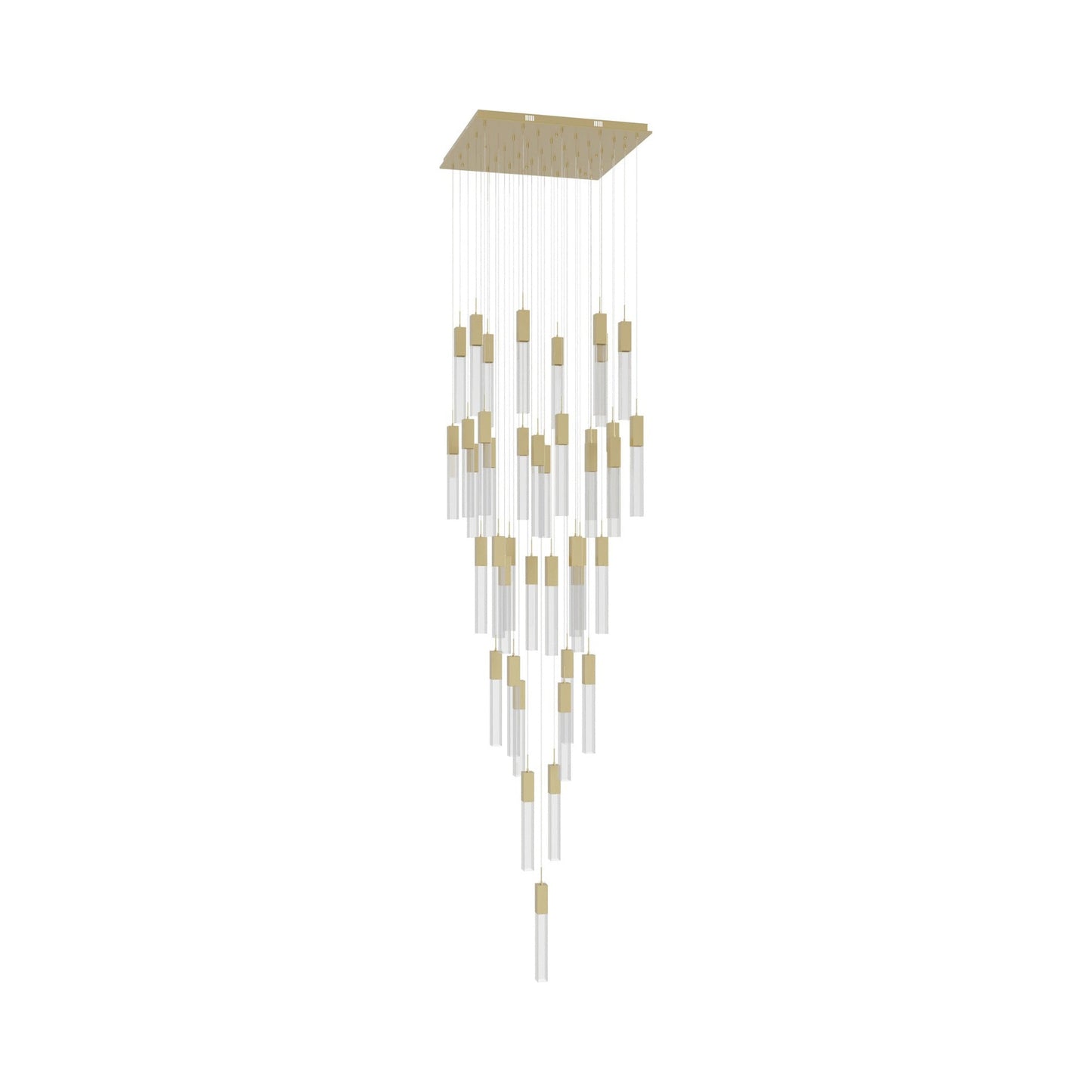 The Original Glacier Multi Light Pendant Light in Brushed Brass/Clear Crystal (41-Light).