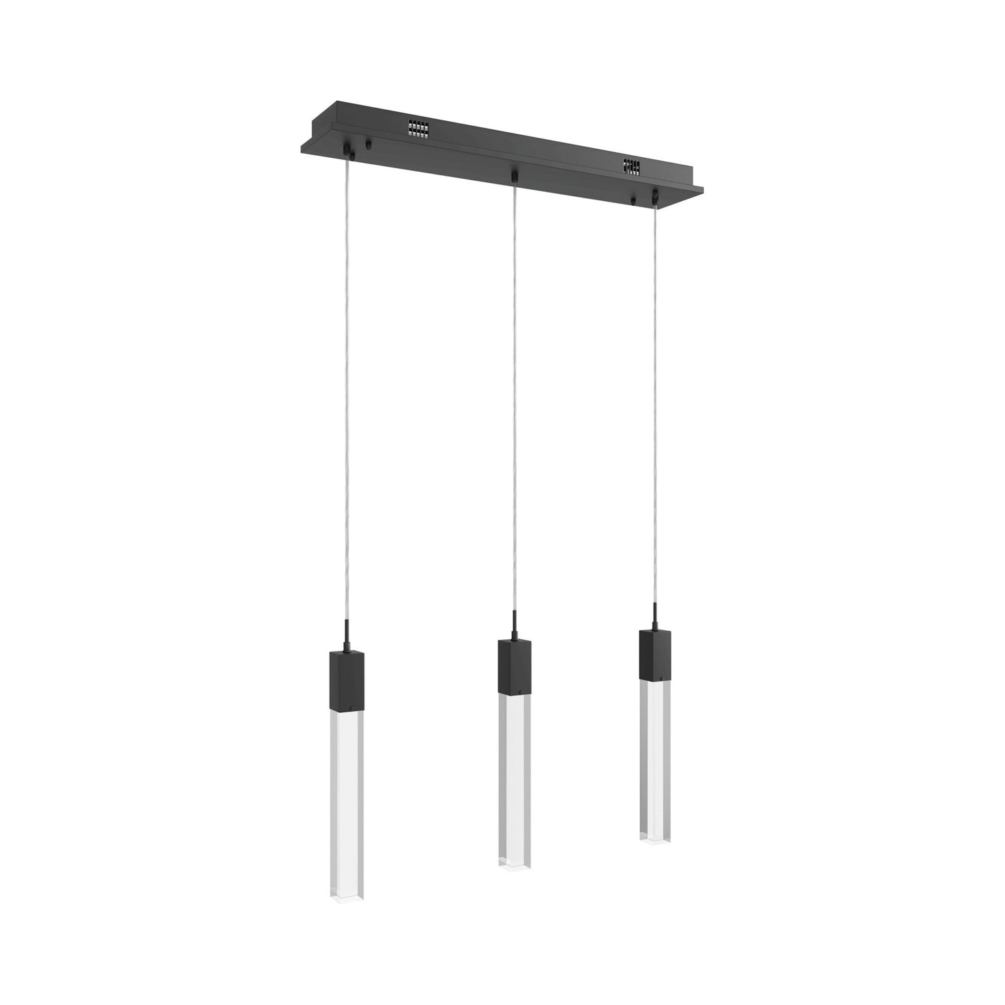 The Original Glacier Pendant Light in Black/Clear Crystal (3-Light).