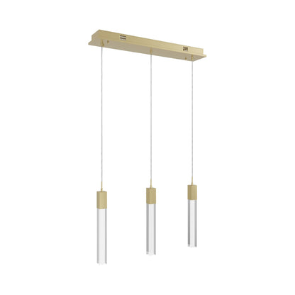 The Original Glacier Pendant Light in Brushed Brass/Clear Crystal (3-Light).