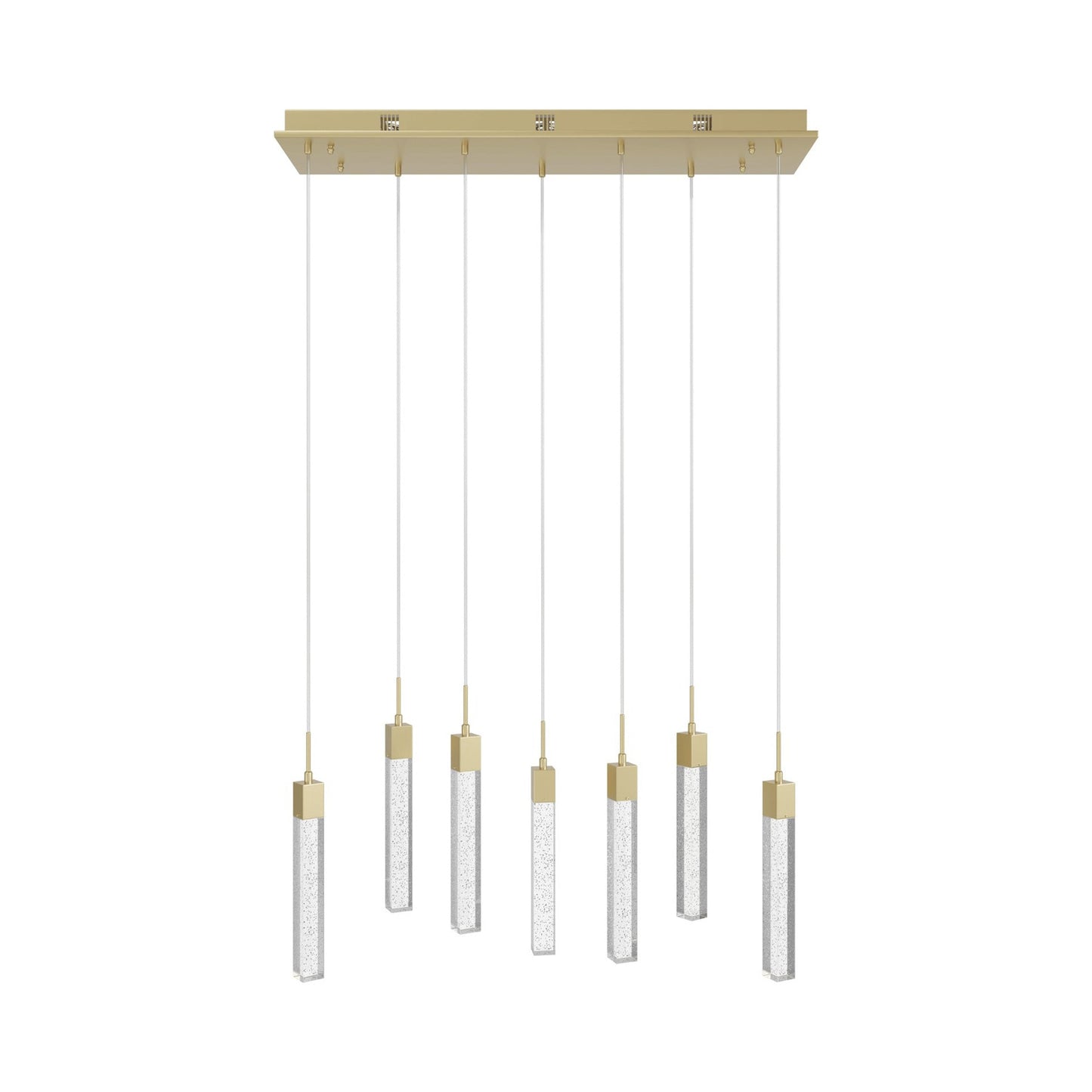 The Original Glacier Pendant Light in Brushed Brass/Bubble Crystal (7-Light).