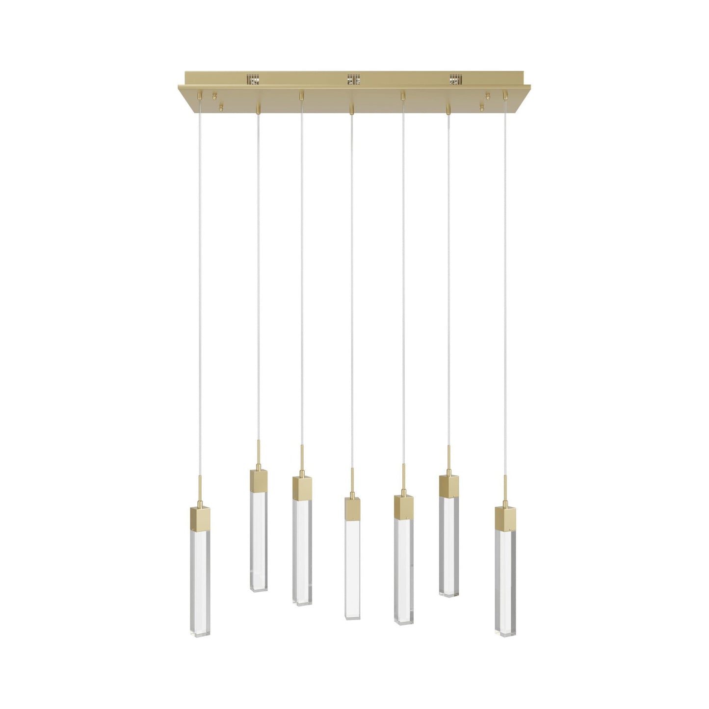 The Original Glacier Pendant Light in Brushed Brass/Clear Crystal (7-Light).