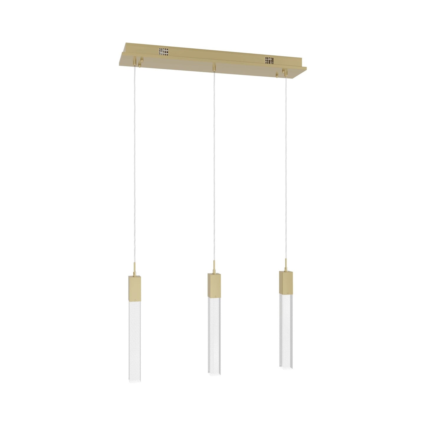 The Original Glacier Snow Linear Pendant Light in Brushed Brass.