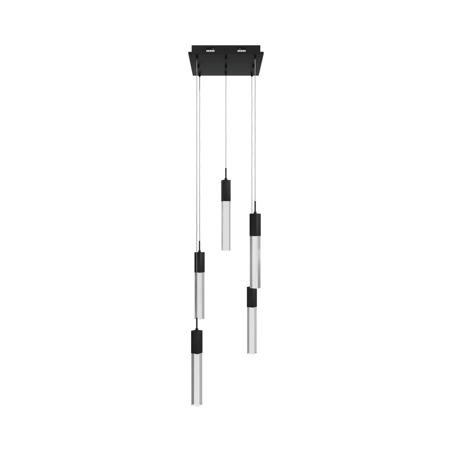 The Original Glacier Snow Multi Light Pendant Light in Black.