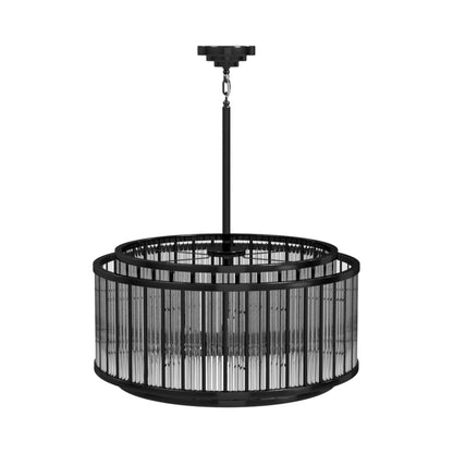 Waldorf Drum Chandelier in Polished Gunmetal.