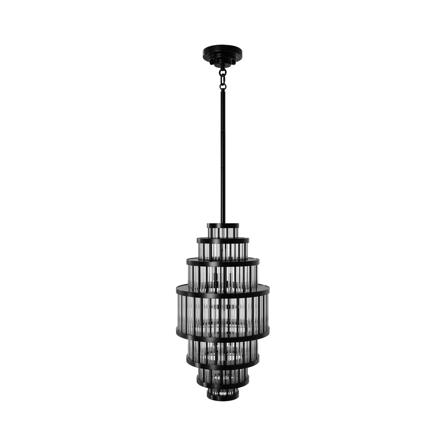 Waldorf Pendant Light in Polished Gunmetal (22-Inch).