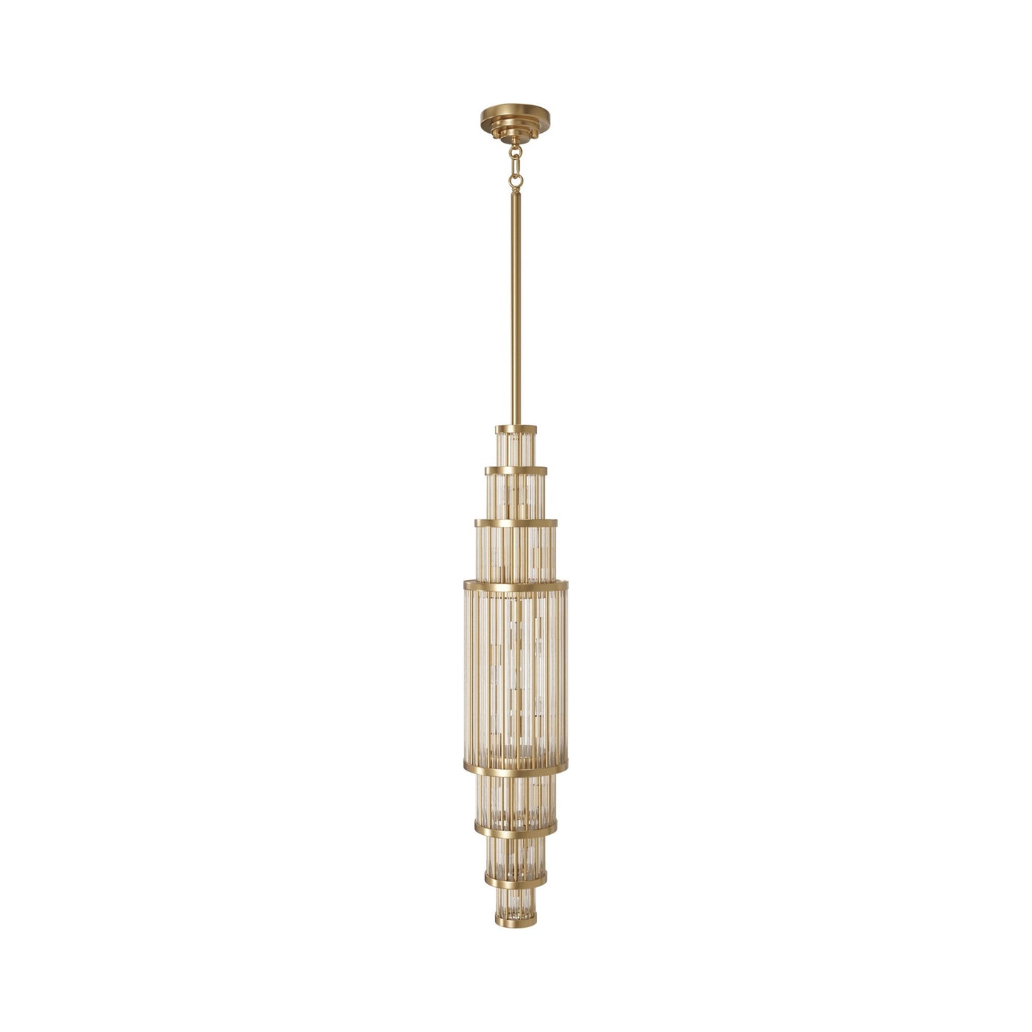 Waldorf Pendant Light in Aged Brass (38-Inch).