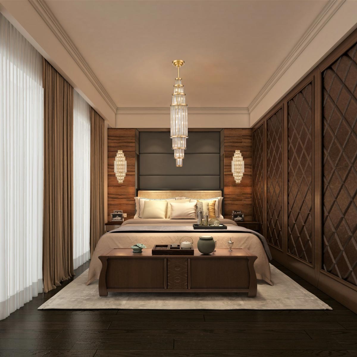 Waldorf Pendant Light in bedroom.