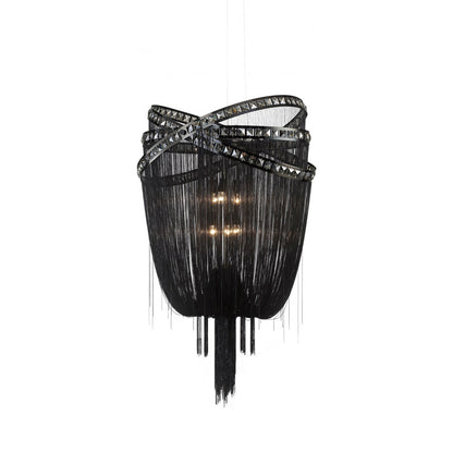 Wilshire Blvd. Chandelier in Black Chrome/Smoke Crystal (6-Light).