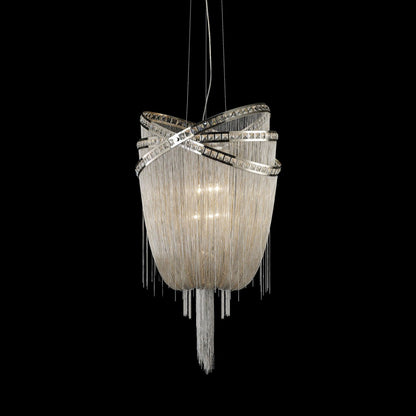 Wilshire Blvd. Chandelier in Polish Nickel/Crystal (6-Light).