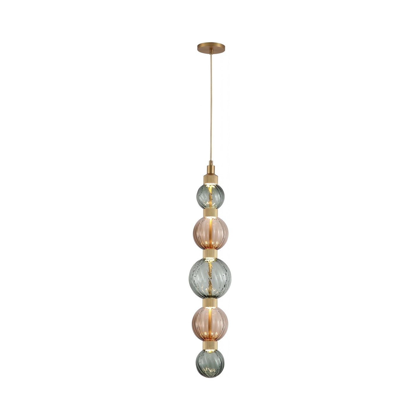 Zayna LED Pendant Light in Brown/Green.