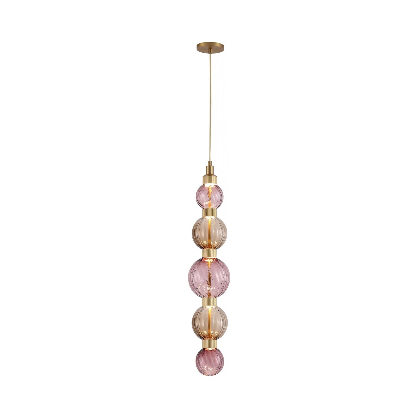 Zayna LED Pendant Light in Brown/Purple.