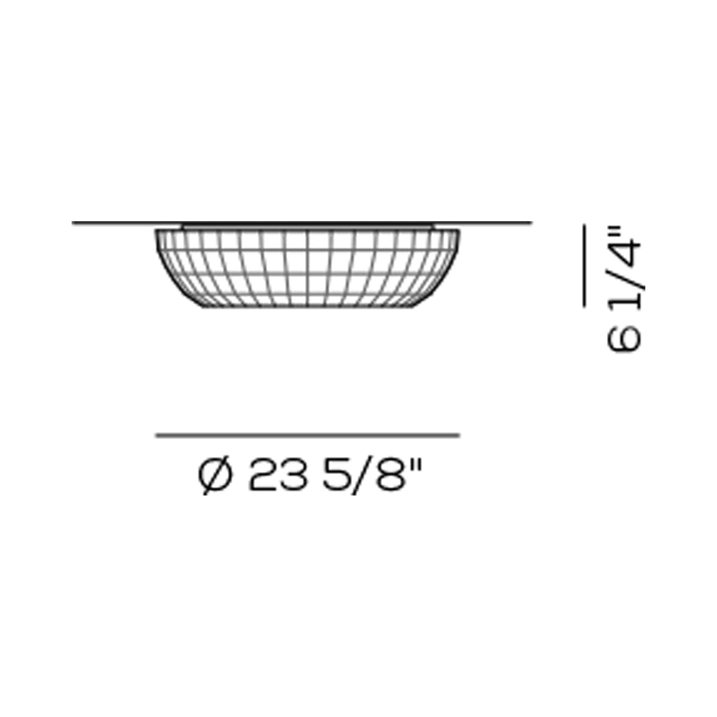 Bell Flush Mount Ceiling Light - line drawing.