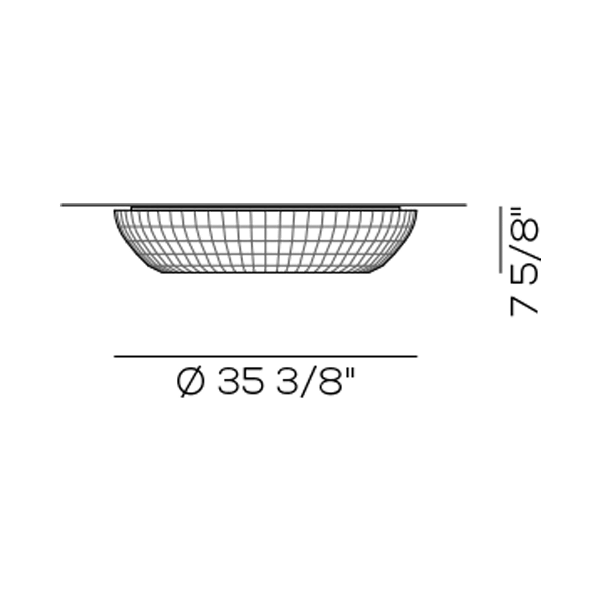 Bell Flush Mount Ceiling Light - line drawing.