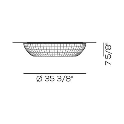 Bell Flush Mount Ceiling Light - line drawing.