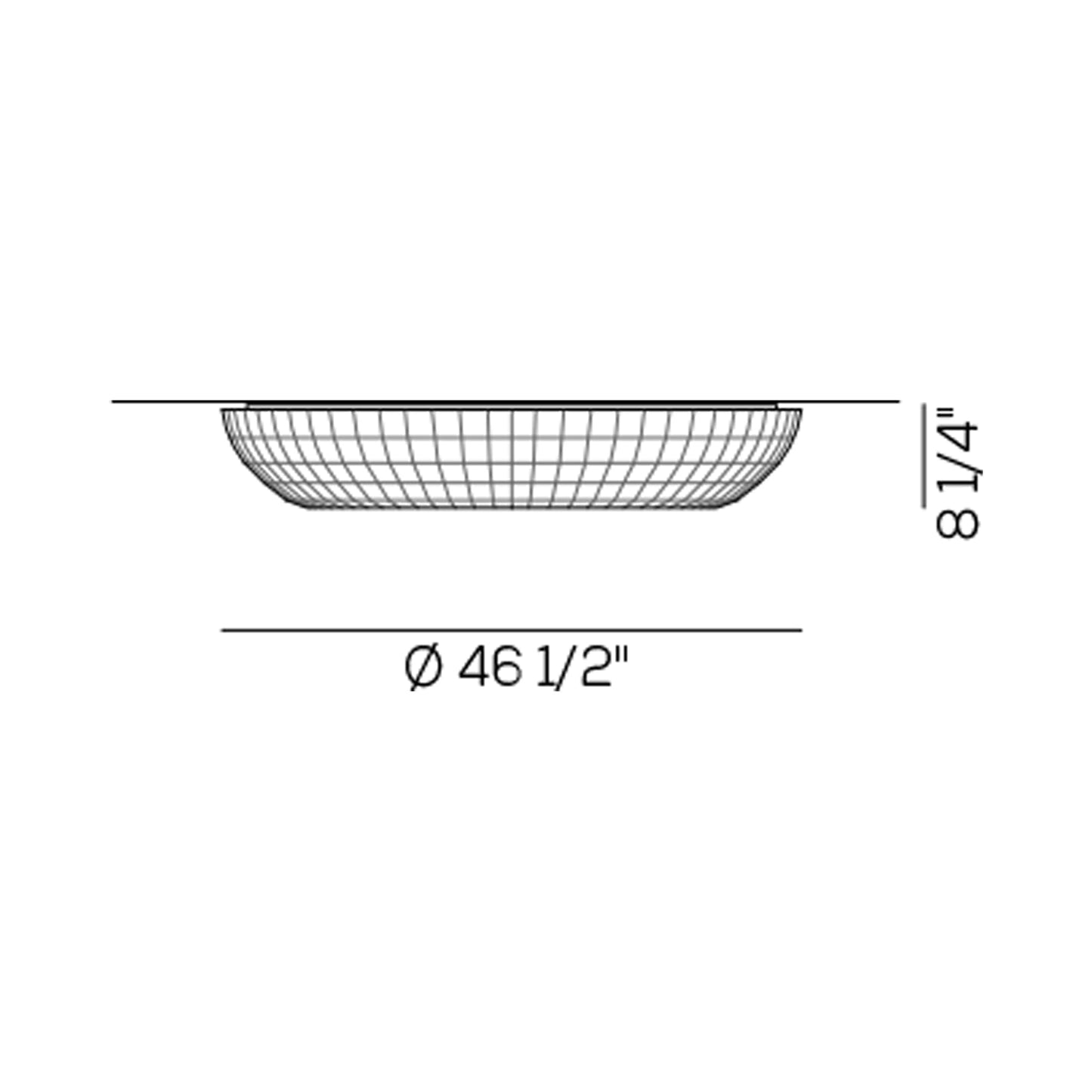 Bell Flush Mount Ceiling Light - line drawing.