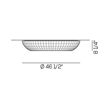 Bell Flush Mount Ceiling Light - line drawing.