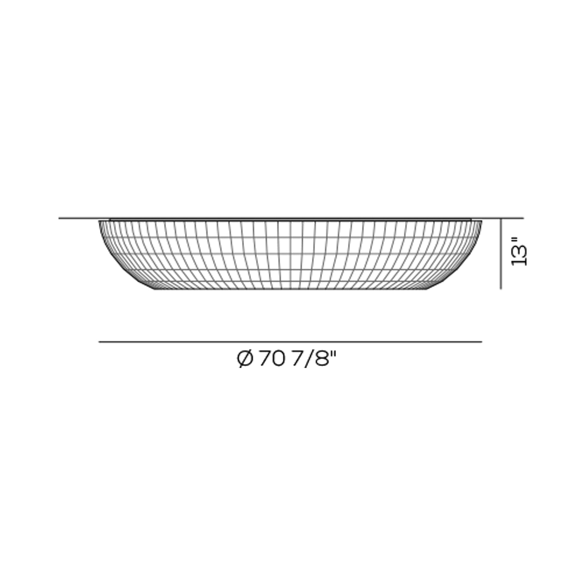 Bell Flush Mount Ceiling Light - line drawing.