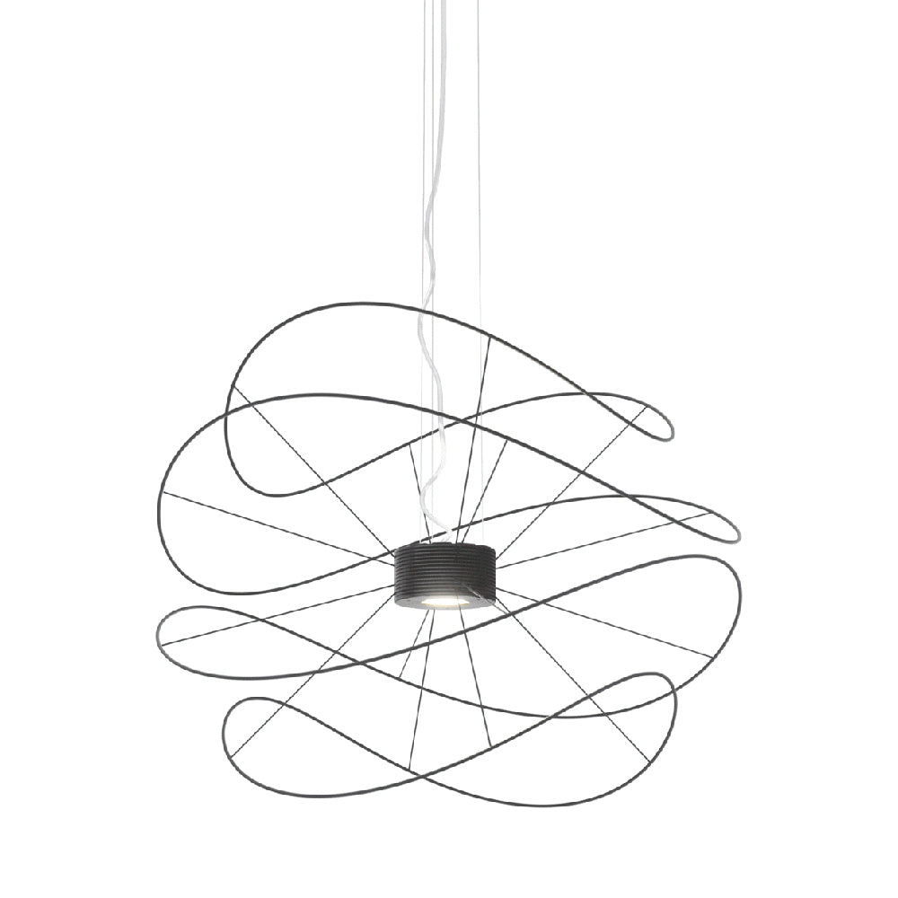 Hoops LED Pendant Light in Black (30.38-Inch).