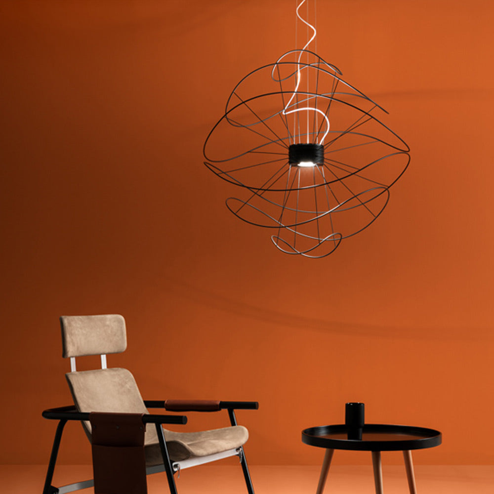Hoops LED Pendant Light in living room.