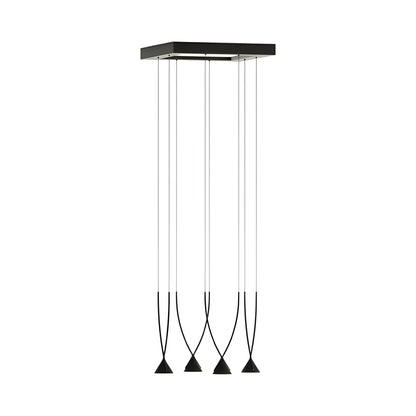 Jewel Square LED Pendant Light in Black.