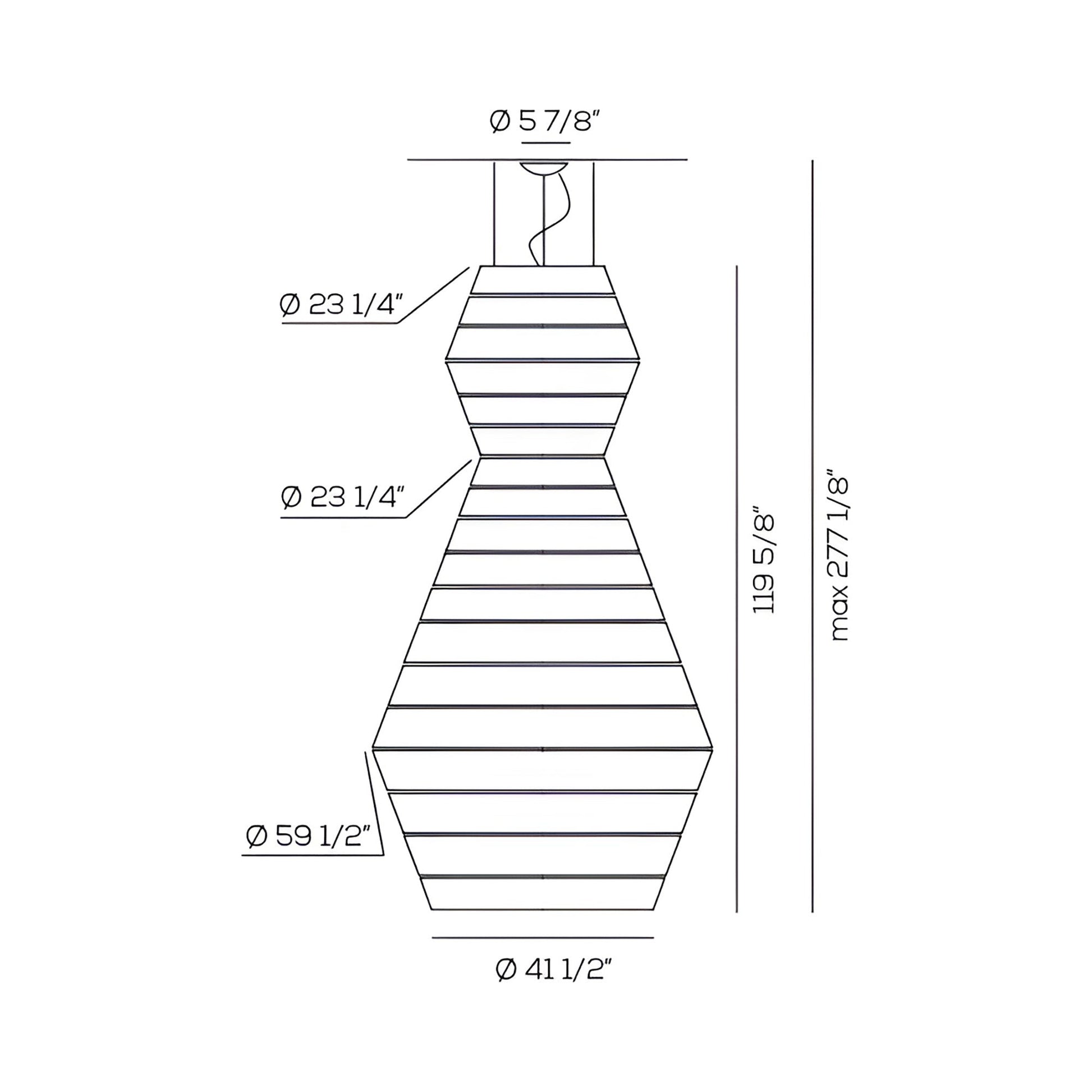 Layers B Pendant Light - line drawing.