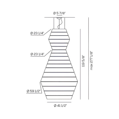 Layers B Pendant Light - line drawing.