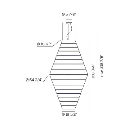 Layers C Pendant Light - line drawing.