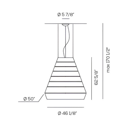Layers E Pendant Light - line drawing.