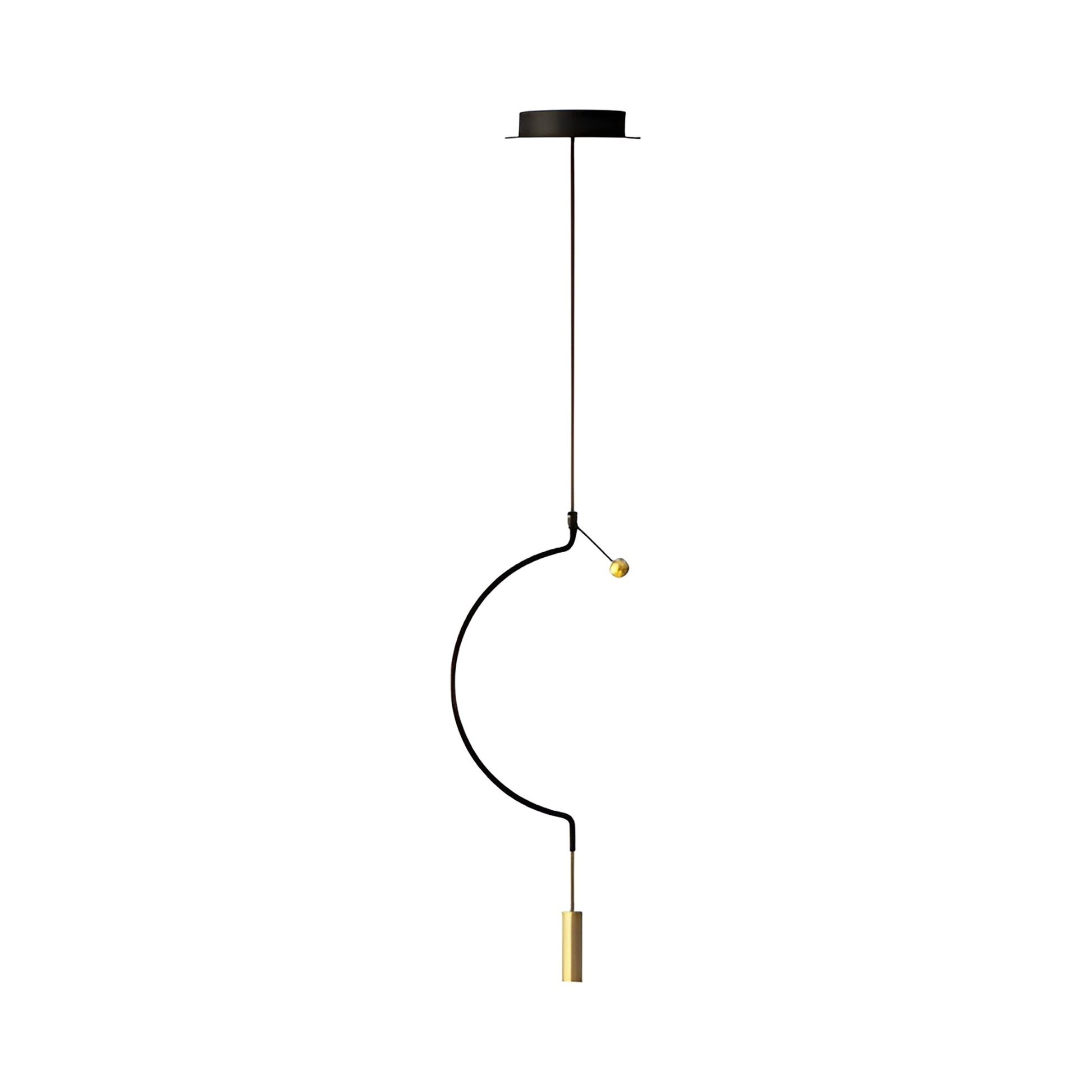 Liaison LED Pendant Light in Black/Matt Gold (1-Light/Small).